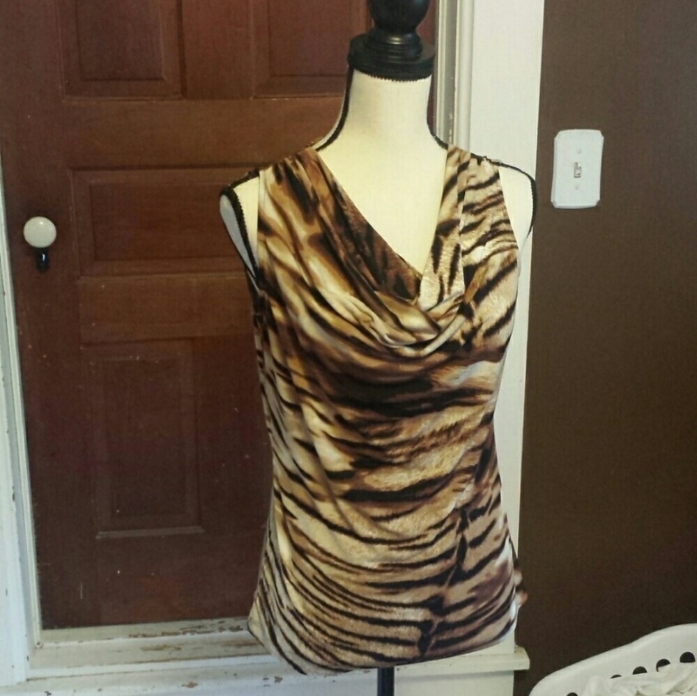 Animalistic Calvin Klein sleeveless blouse small